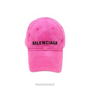 🔴 Balenciaga Embroidered Logo Cap - Washed Pink